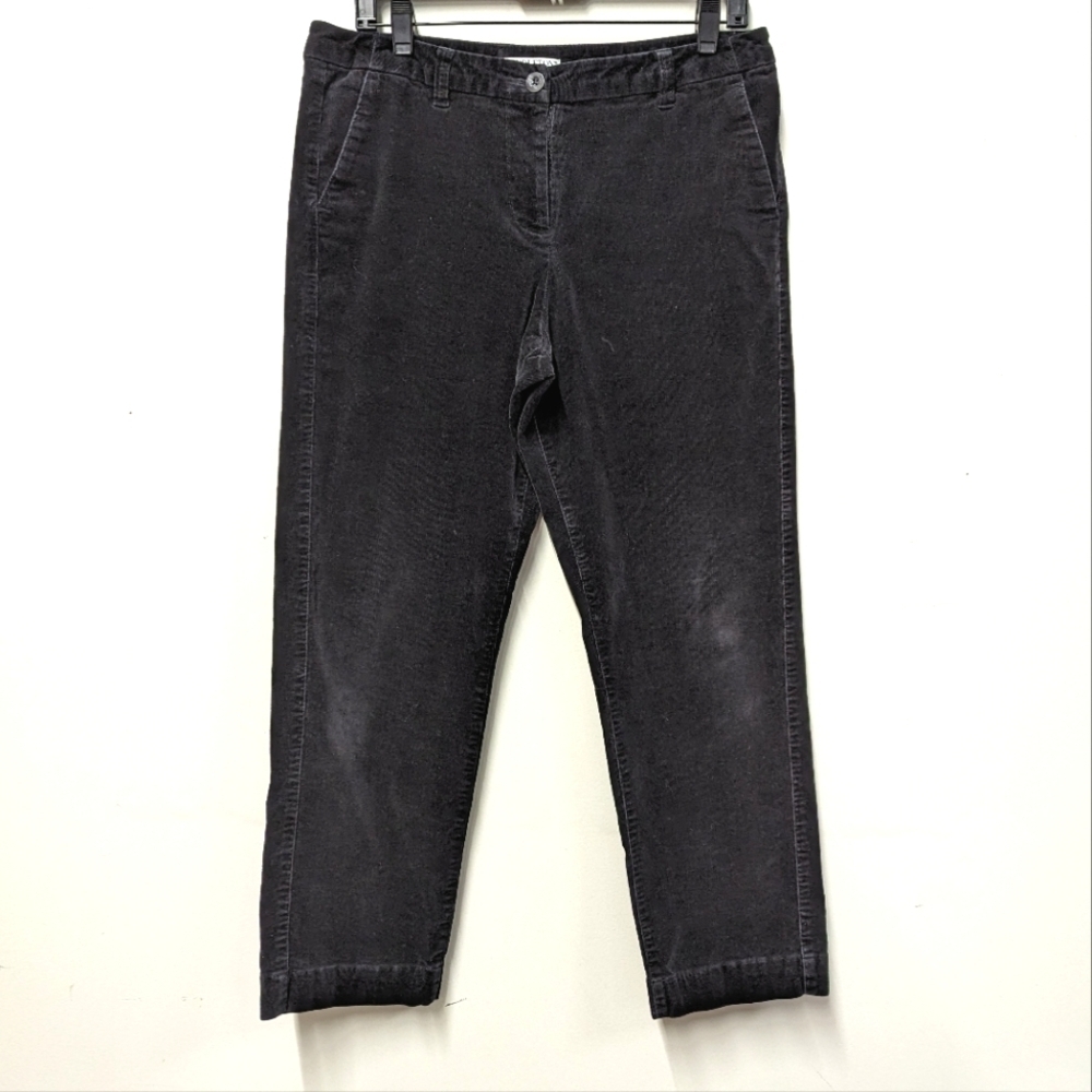 Pendleton Black Corduroy Stretch Cotton Straight Leg Cropped Petite 10 Vintage